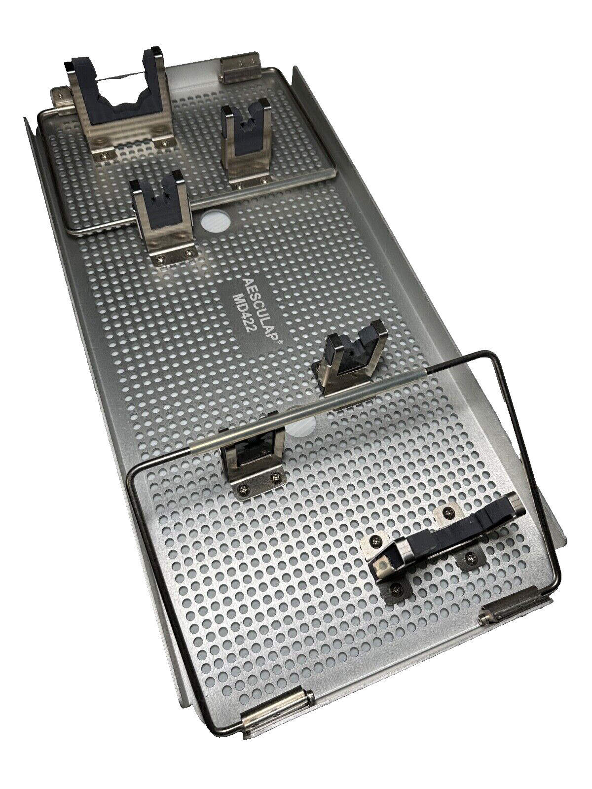 AESCULAP MD422 STAINLESS STEEL MEDICAL STERILIZATION CASE TRAY MADE GERMANY