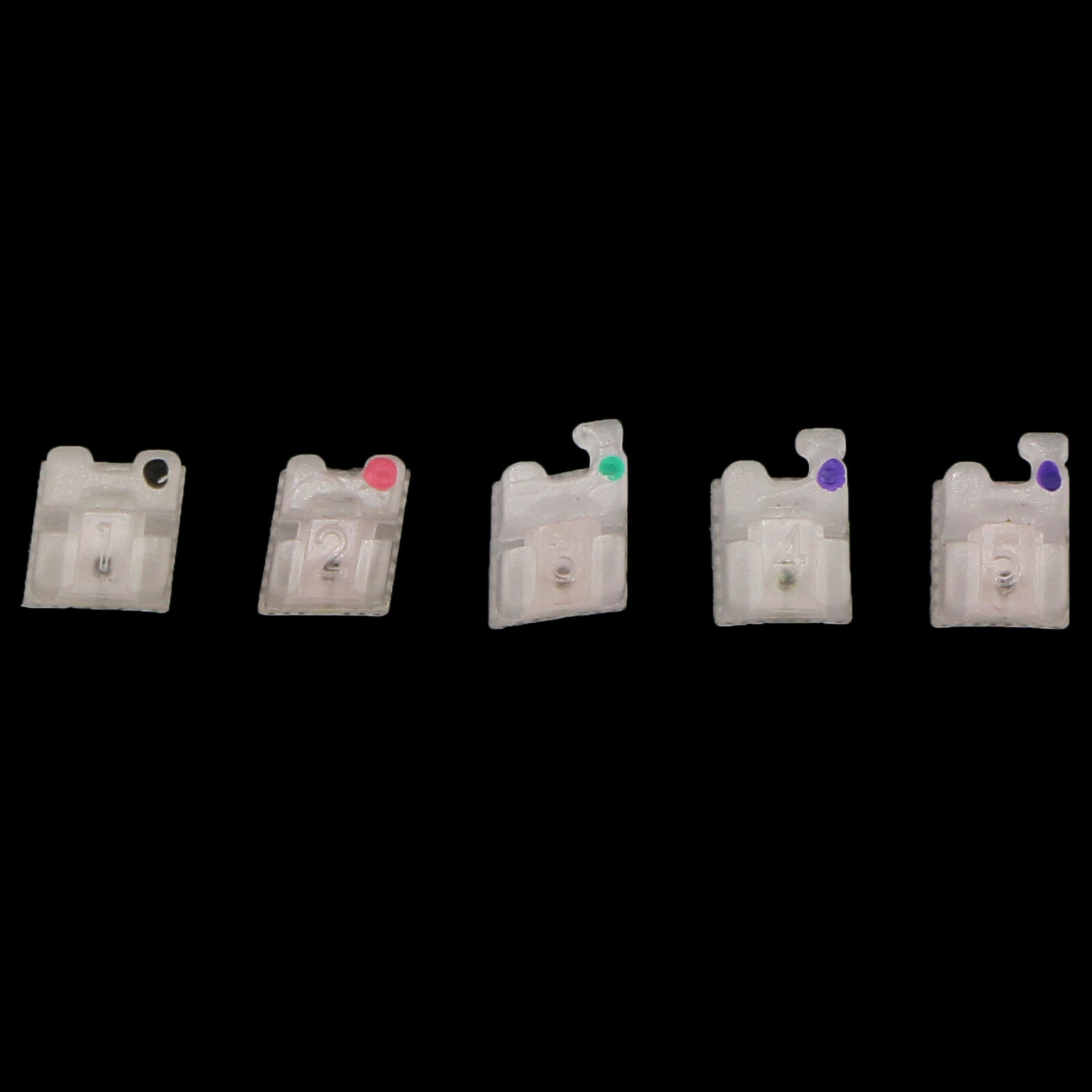 Dental Self-Ligating Orthodontic Ceramic Bracket Brace Roth 022 Slot 345 Hooks