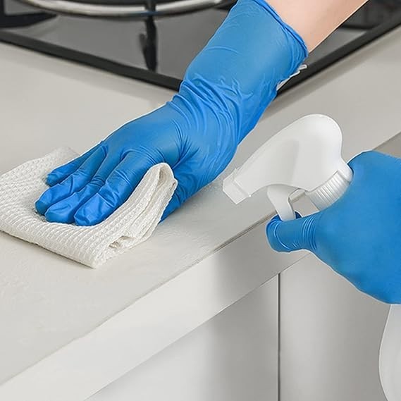 Nitrile Gloves 100Pcs Disposable Blue, Medium/Large/XLarge, No…