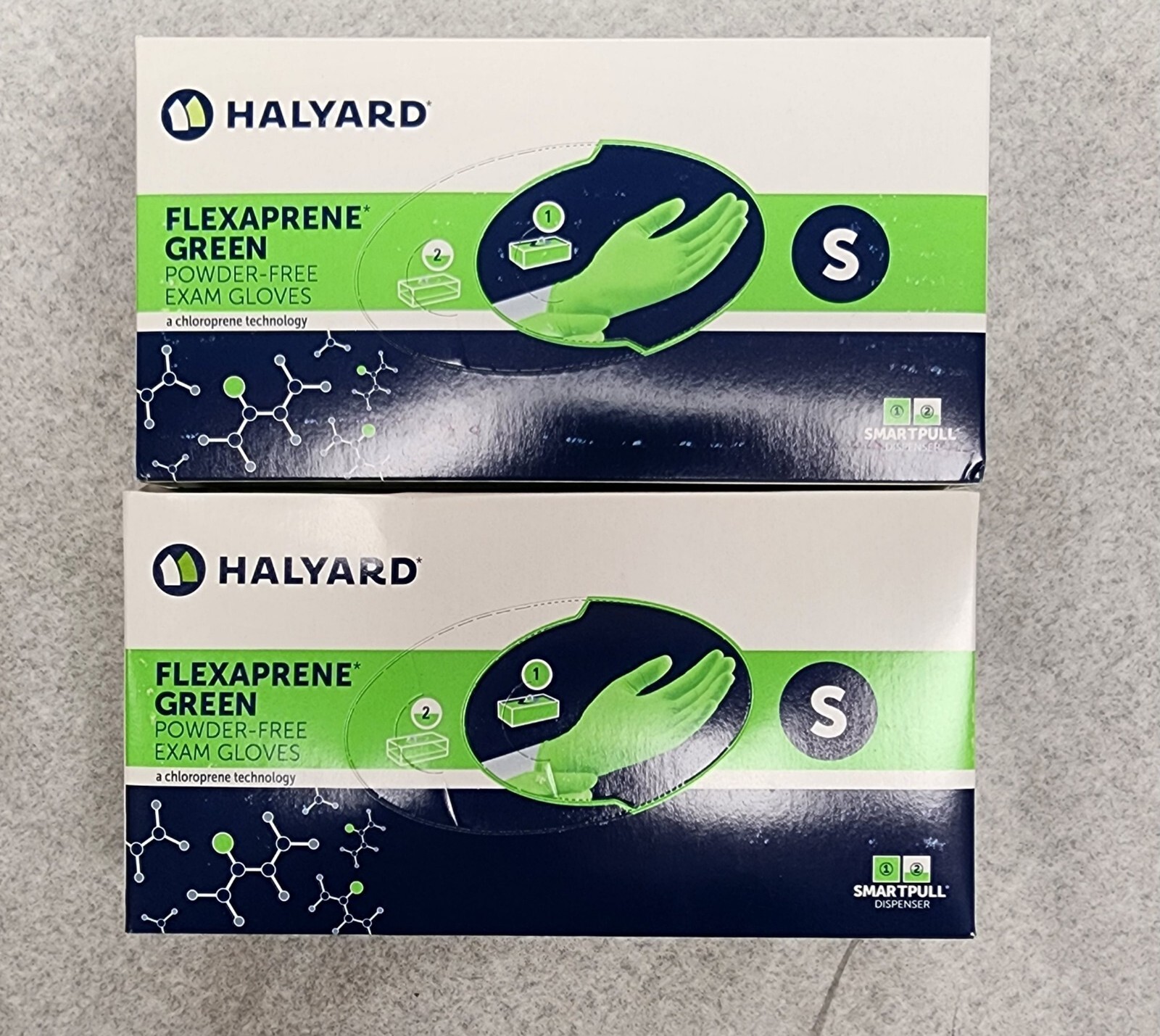 *2-Boxes* Halyard Health Flexaprene Green Exam 200 Chloroprene Glove Small 44793