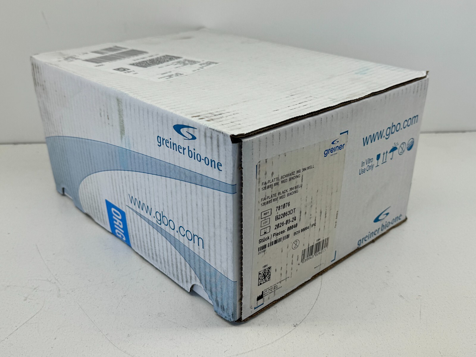 (Case of 40) Greiner Bio-One 781076 FIA-Plate Black 384-Well Microplate