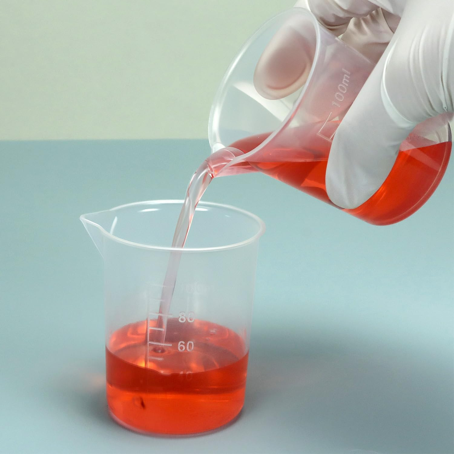 12Pk 100ml 3.4oz Plastic Beaker Cups Lab Measuring Mixing Cup Scale