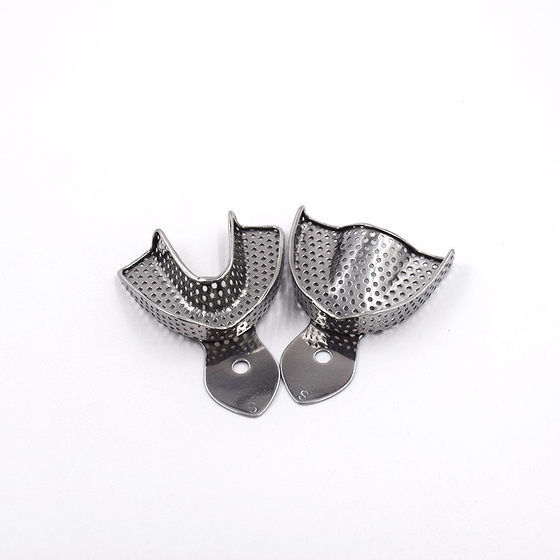 Dental Metal Impression Trays Stainless Steel Upper/Lower Autoclavable S/M/L