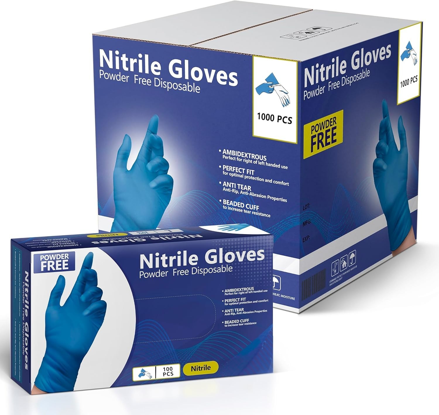 High Tear-Resistant Disposable Nitrile Gloves | Safe Food Handling – 1000 Count
