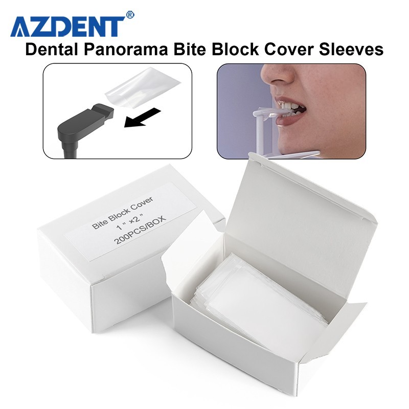 200pcs Dental Panorama Bite Block Cover Sleeves Protective X Film/1″x2″ transpar