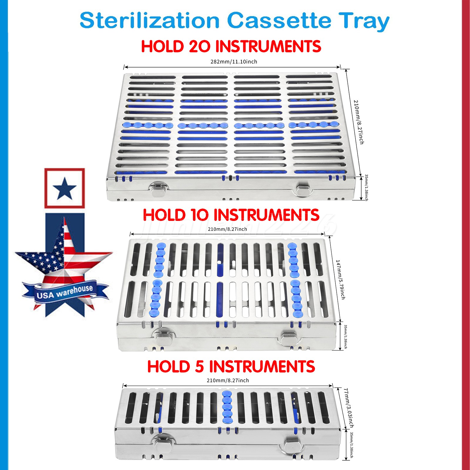 Surgical Dental Instruments Cassette Tray Sterilization Box