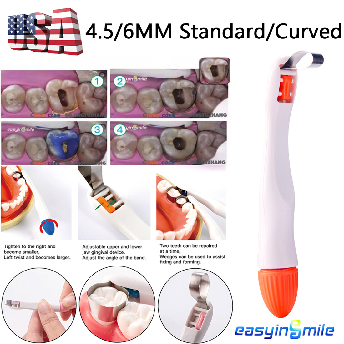 Disposable Dental Pro Matrix Bands Metal Sectional Matrices Bands 4.5/6MM 50pcs