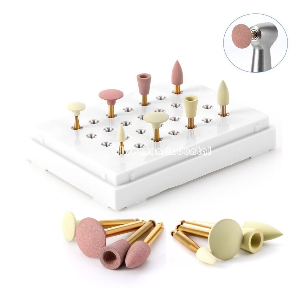 8Pcs Dental Zirconia Grinding Polishing Kit RA Ceramic/Rubber Diamond Polisher