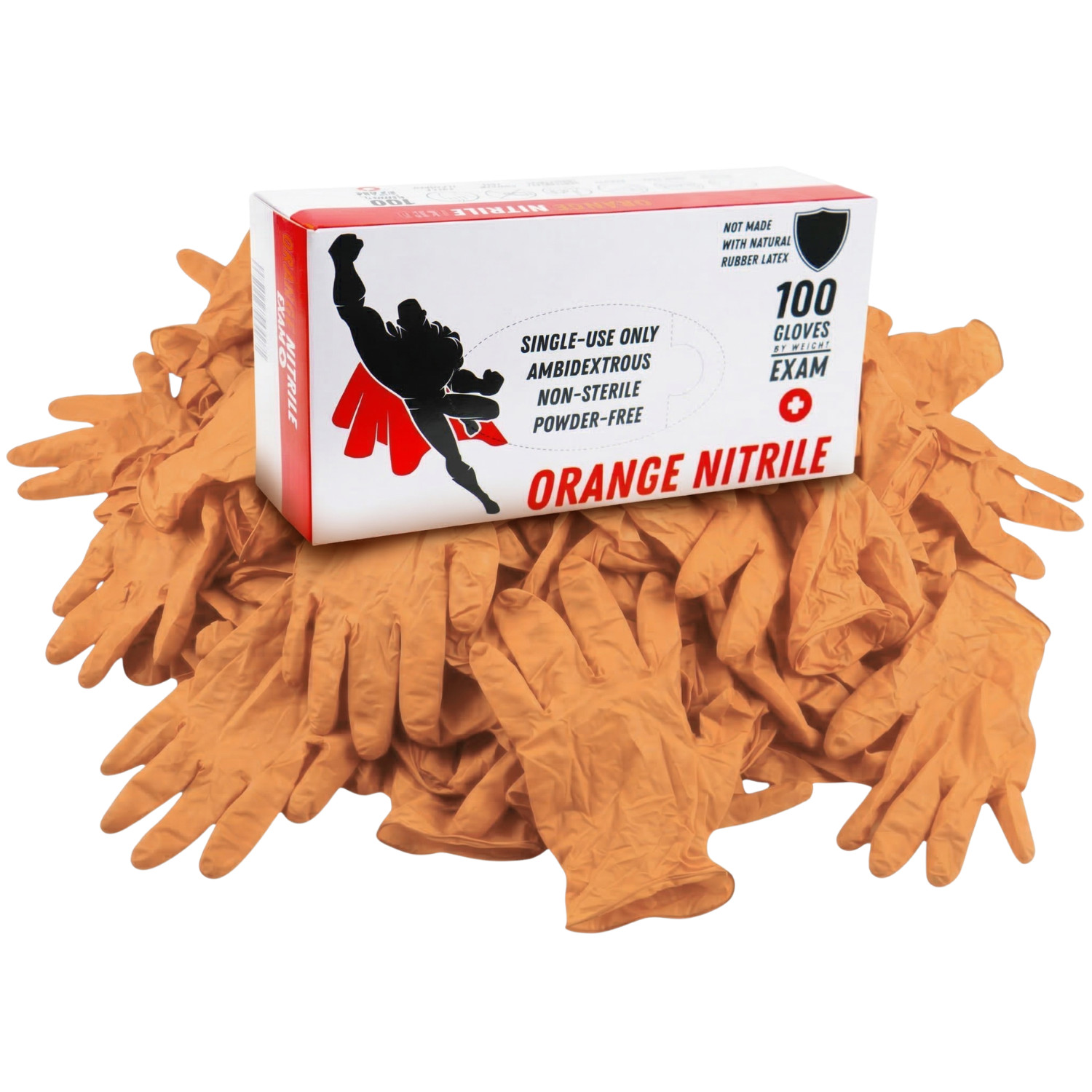 5 Mil Full Textured Orange Nitrile Powder Free Disposable Gloves 1000 Pcs Medium