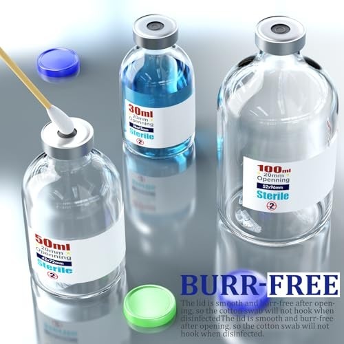 Sterile Empty Vials with Self-Healing Injection Port & Flip Off Cap – 100ml (4 P