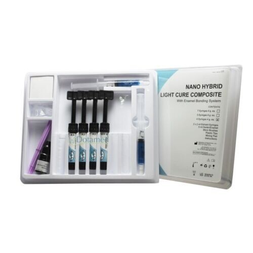 Nano Hybrid Light Cure Composite 4 Syringe Kit MEDENTAL
