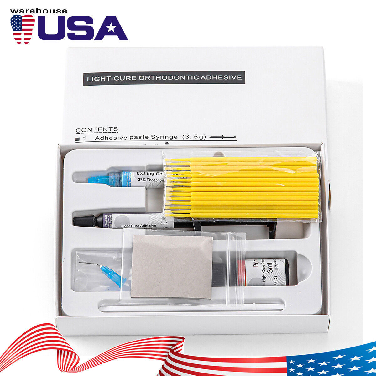 Dental Ortho Bracket Braces Glue Cure Bonding Light Etching Gel Composite Resin