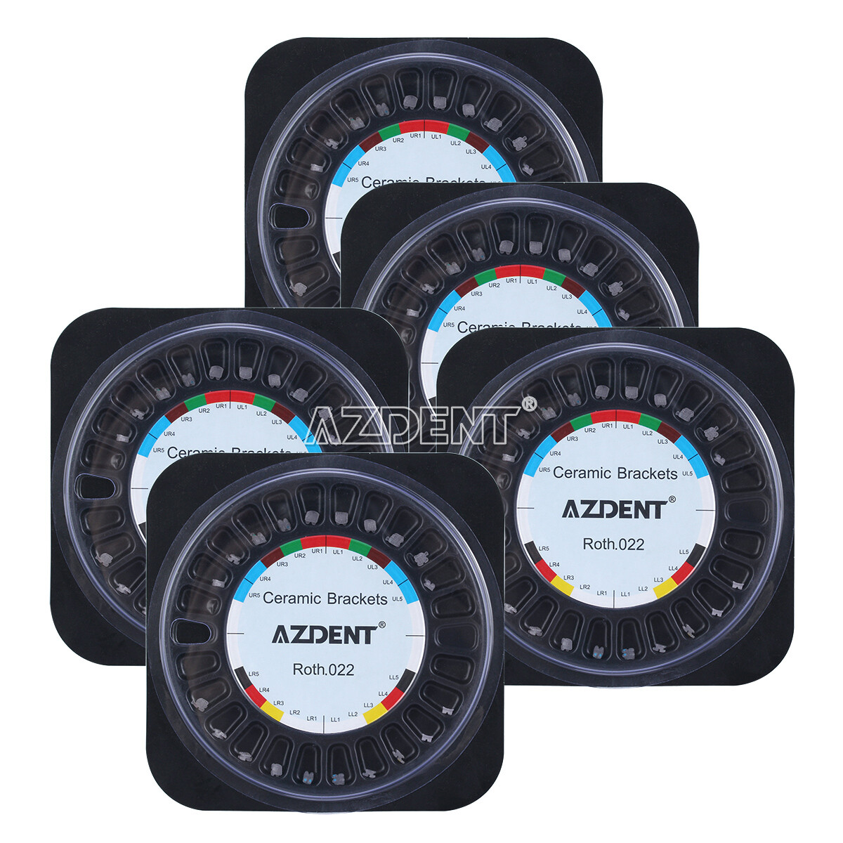 20PCS Dental Orthodontic Ceramic Bracket Braces Mesh Base Roth 0.022 Hooks 345