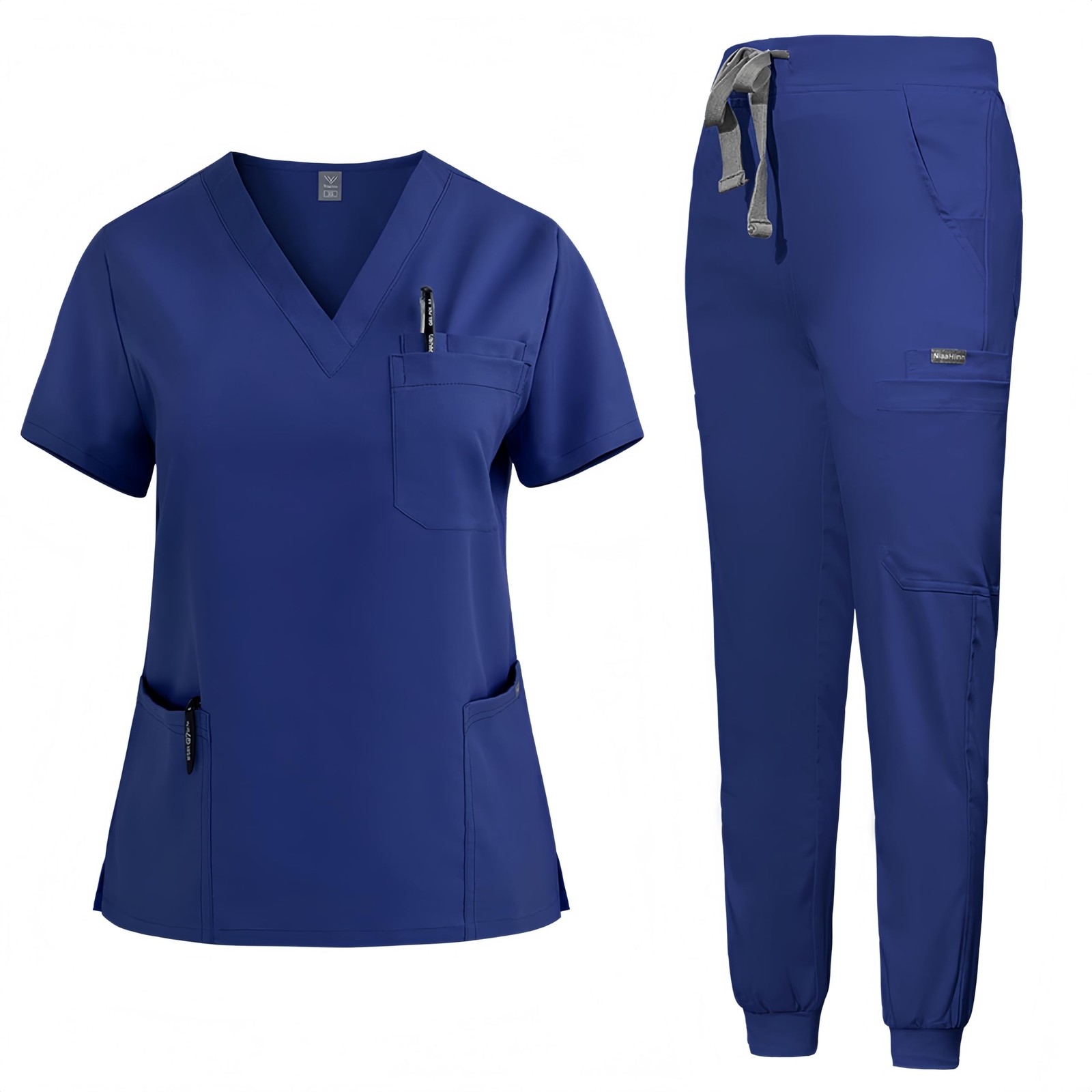 Unisex Short-sleeved Scrubs Medical suit, Nurse Uniform,V-neck，Stretch, Quick…