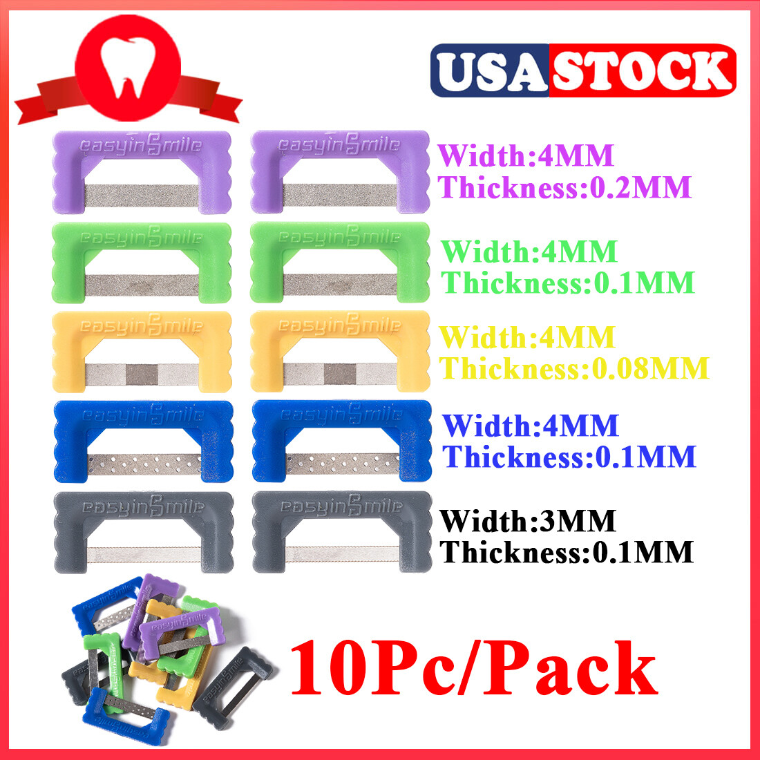 Dental Ortho Interproximal Reduction Enamel Strip Ortho IPR/IR Strips Kit 10pACK