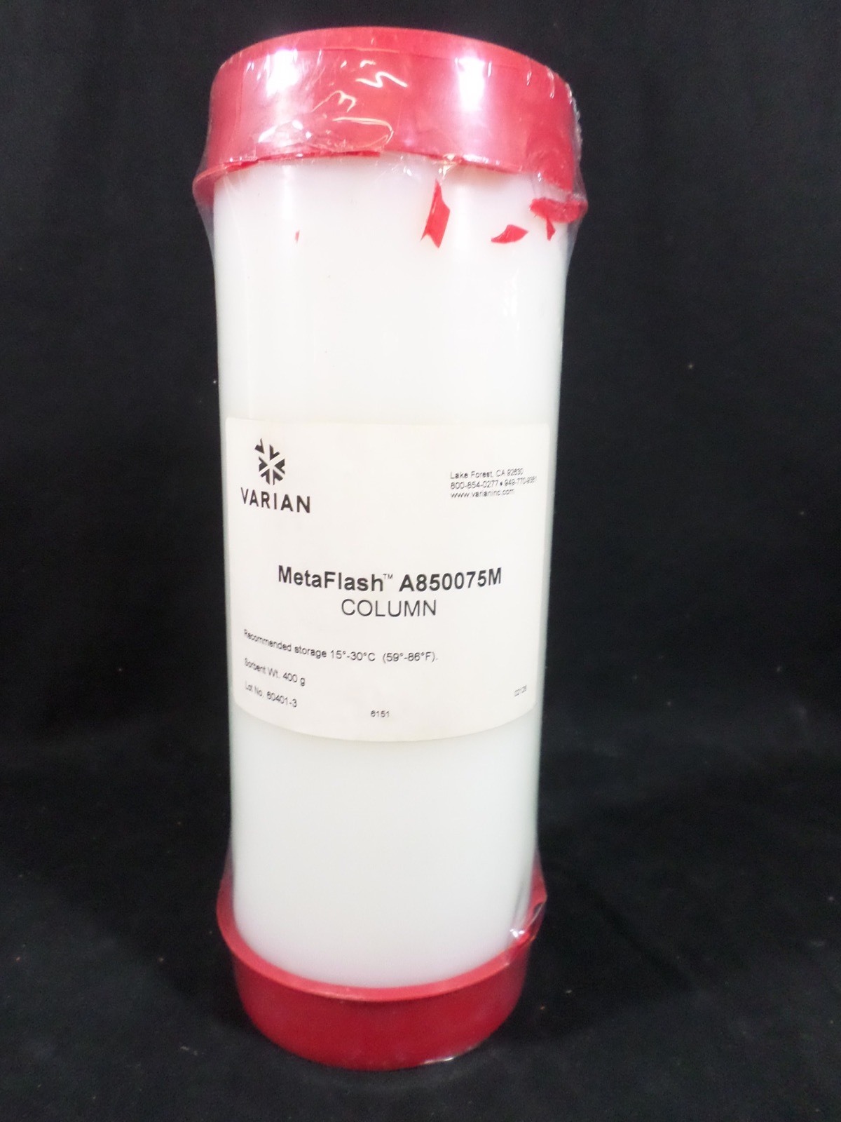 VARIAN MetaFlash 400g 15cm 75M Silica Flash Chromatography Cartridge A850075M