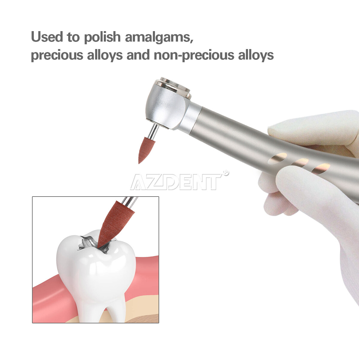 60PCS Dental Polishing Polishers Bur FG 1.6mm Mini Points Brownie Friction Grip