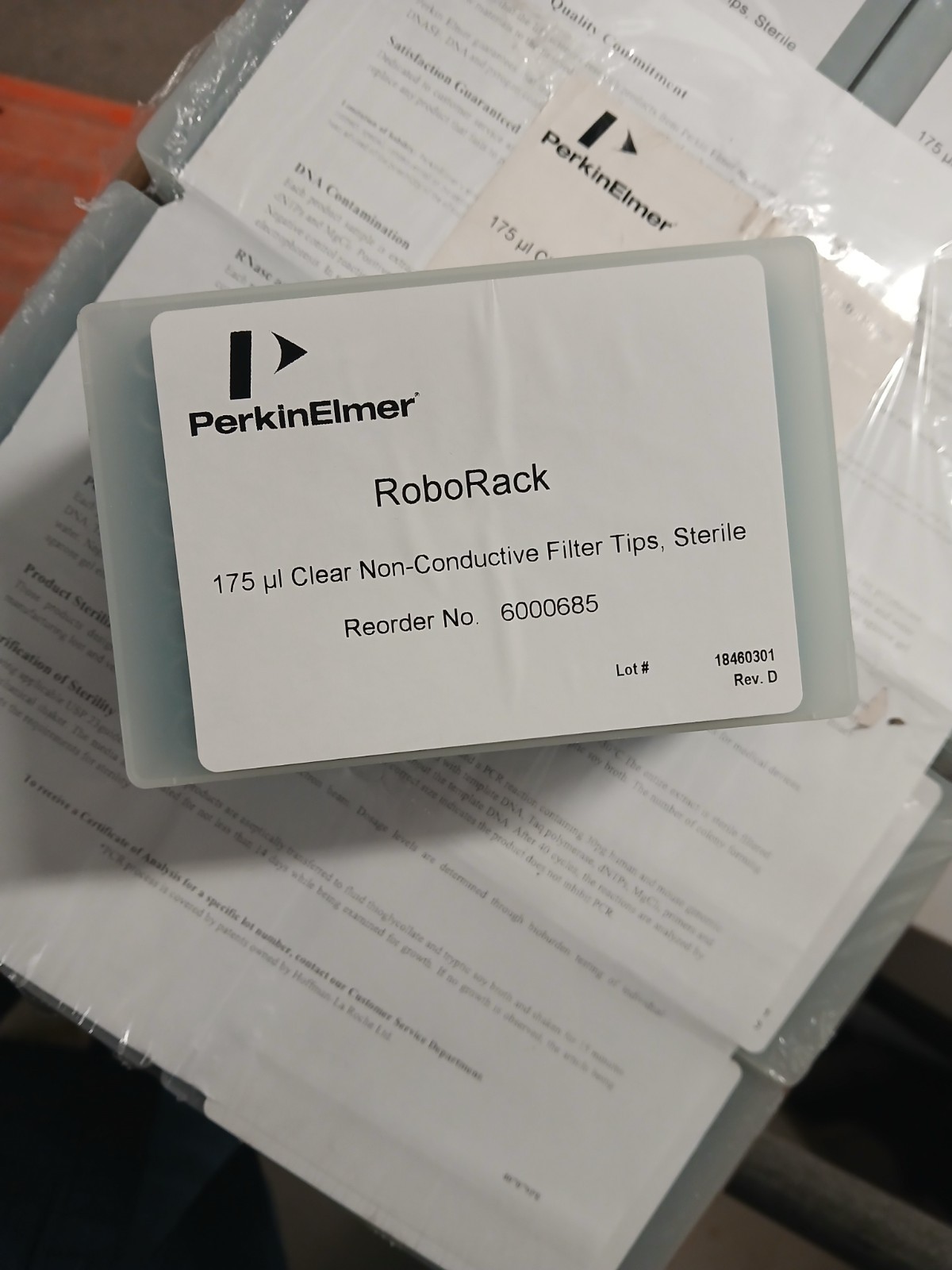 PERKIN ELMER 175uL RoboRack Clear Non-Conductive Filter Pipet Tips Sterile