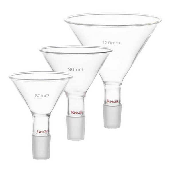 50mm – 150mm Clear Glass Funnel with Standard Joint to Chemistry Vacuum Flask CA