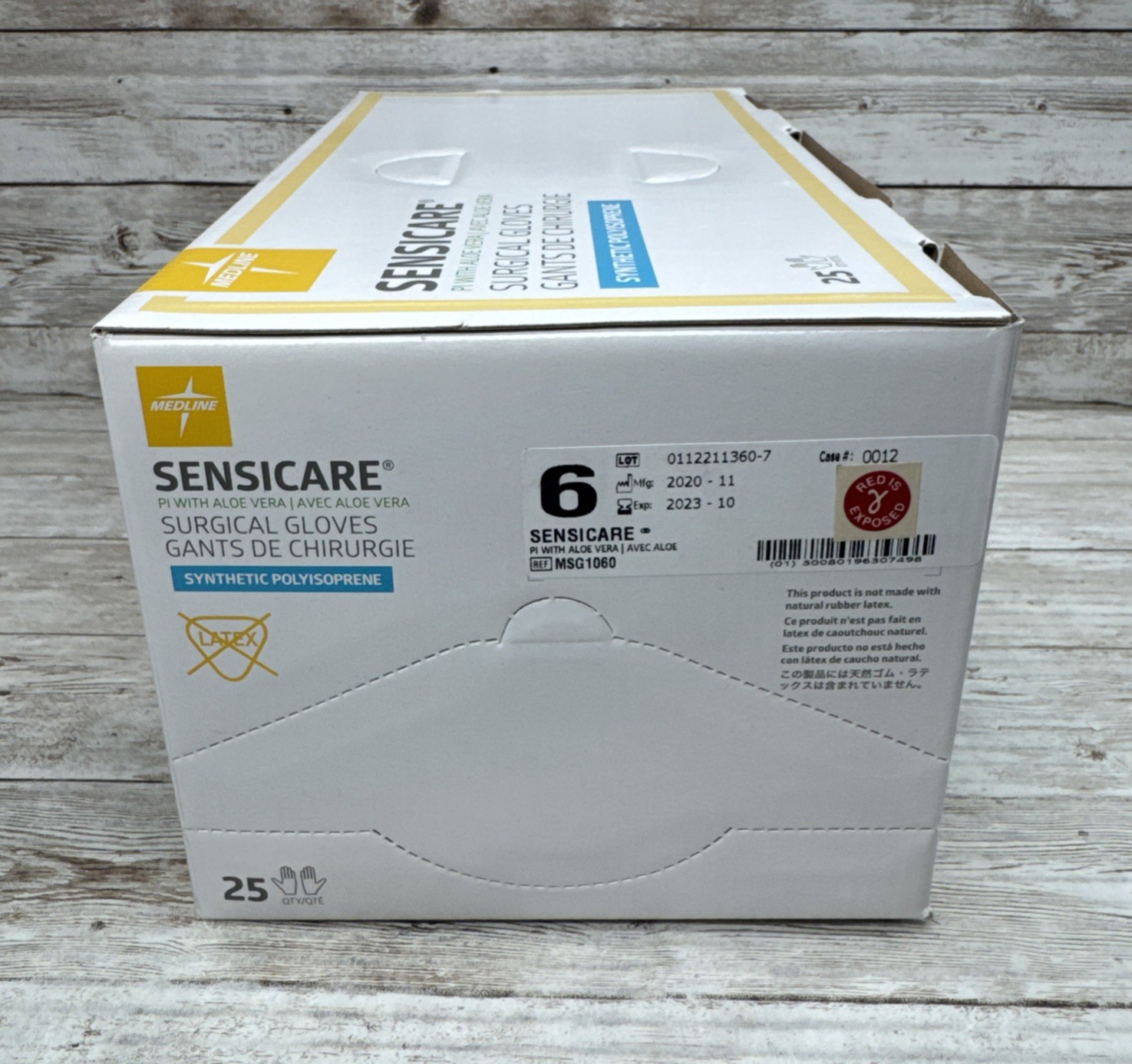 Sensicare Surgical Gloves PI w/ALOE VERA Synthetic Polyisoprene Size: 6 See Date