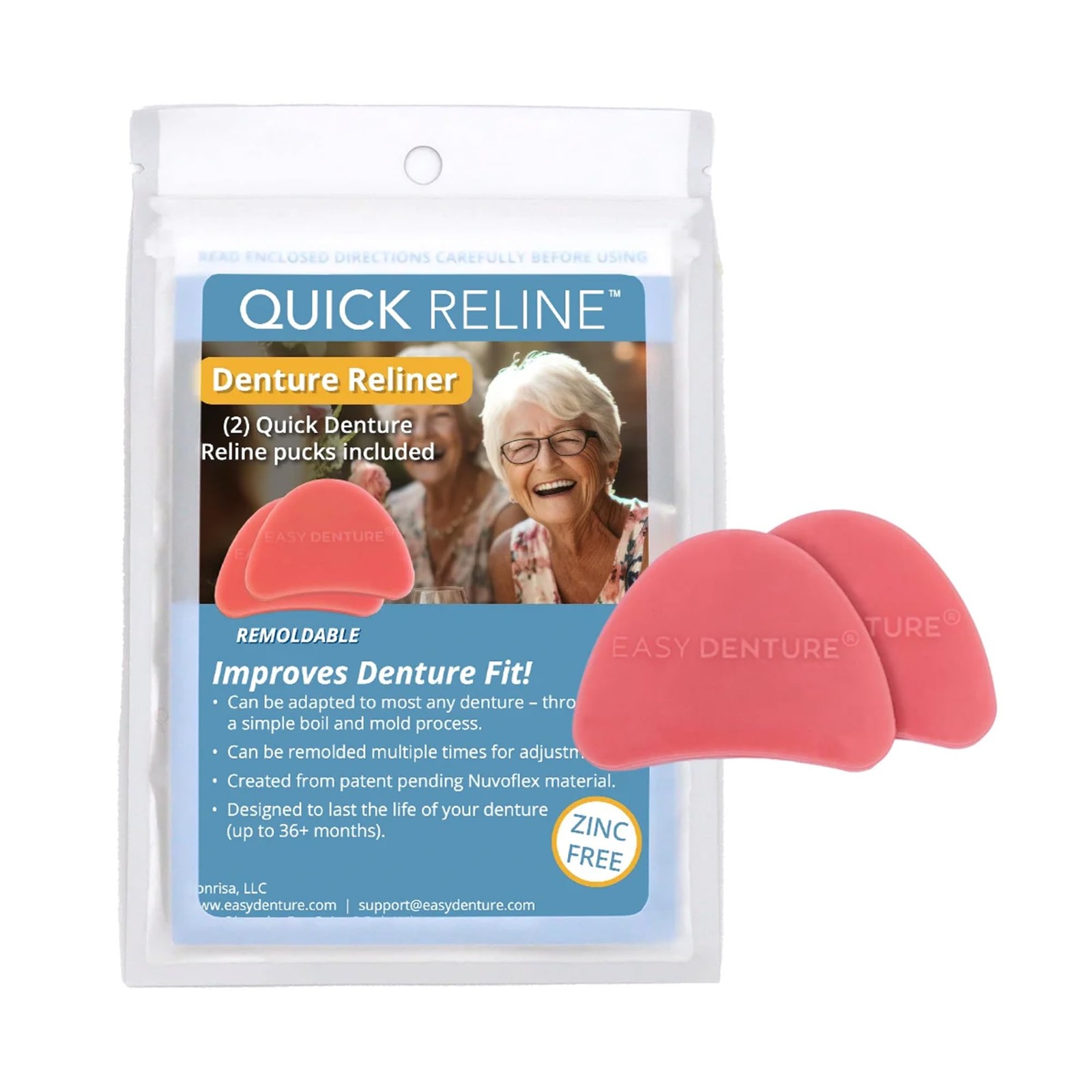 Hard Reline (Boil & Fit) Denture Reliner Kit; for Use with Clear/Transparent