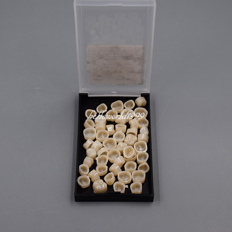 55Pc/Box Dental Temporary Crowns Posteriors Molar Resin Teeth Polycarbonate Caps