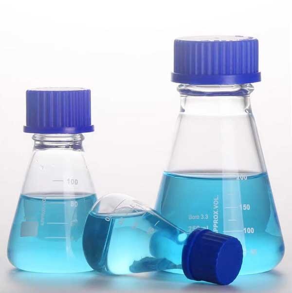 50ml – 1000ml Transparent Erlenmeyer Flask with Blue Cap Laboratory Glassware CA