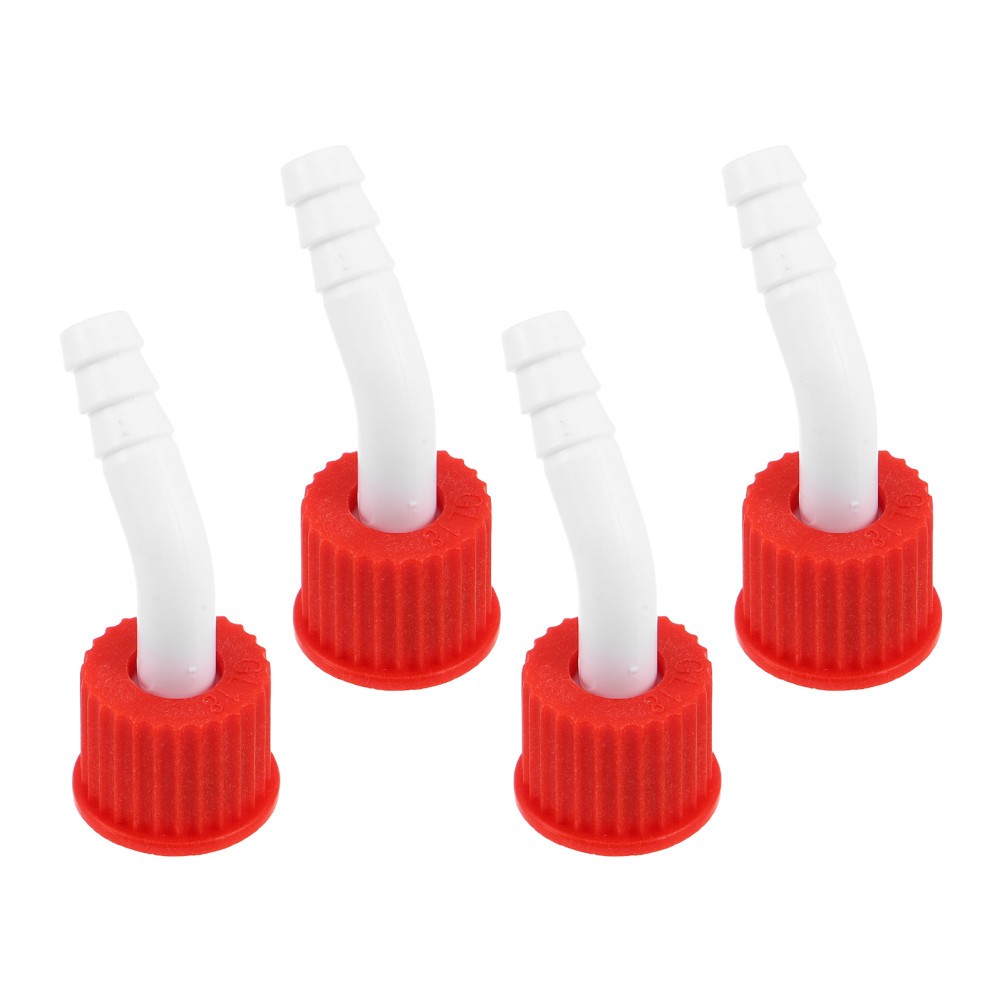 4Pcs Durable PP Threaded Bottle Caps with Bent Spout for Lab Sample Dispensing