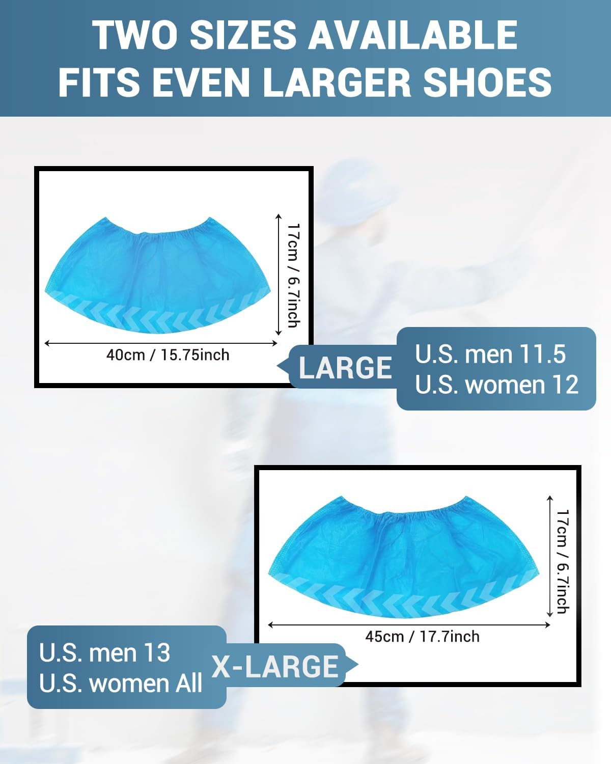 X-Large 100 Count Shoe Covers Disposable Non-Slip, Premium Cloth Boot Covers, Sl