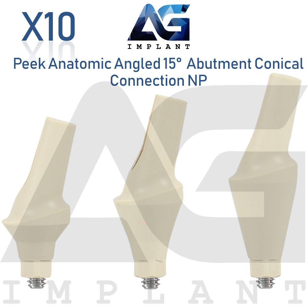 10 Peek Temporary Anatomic Angled 15° Prosthetic System NP Conical Connection