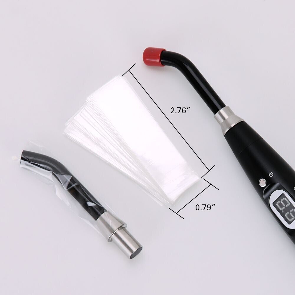 200 Pcs/Box Dental Lab Disposable Curing Light Guide Stick Sleeve Cover 18x67mm