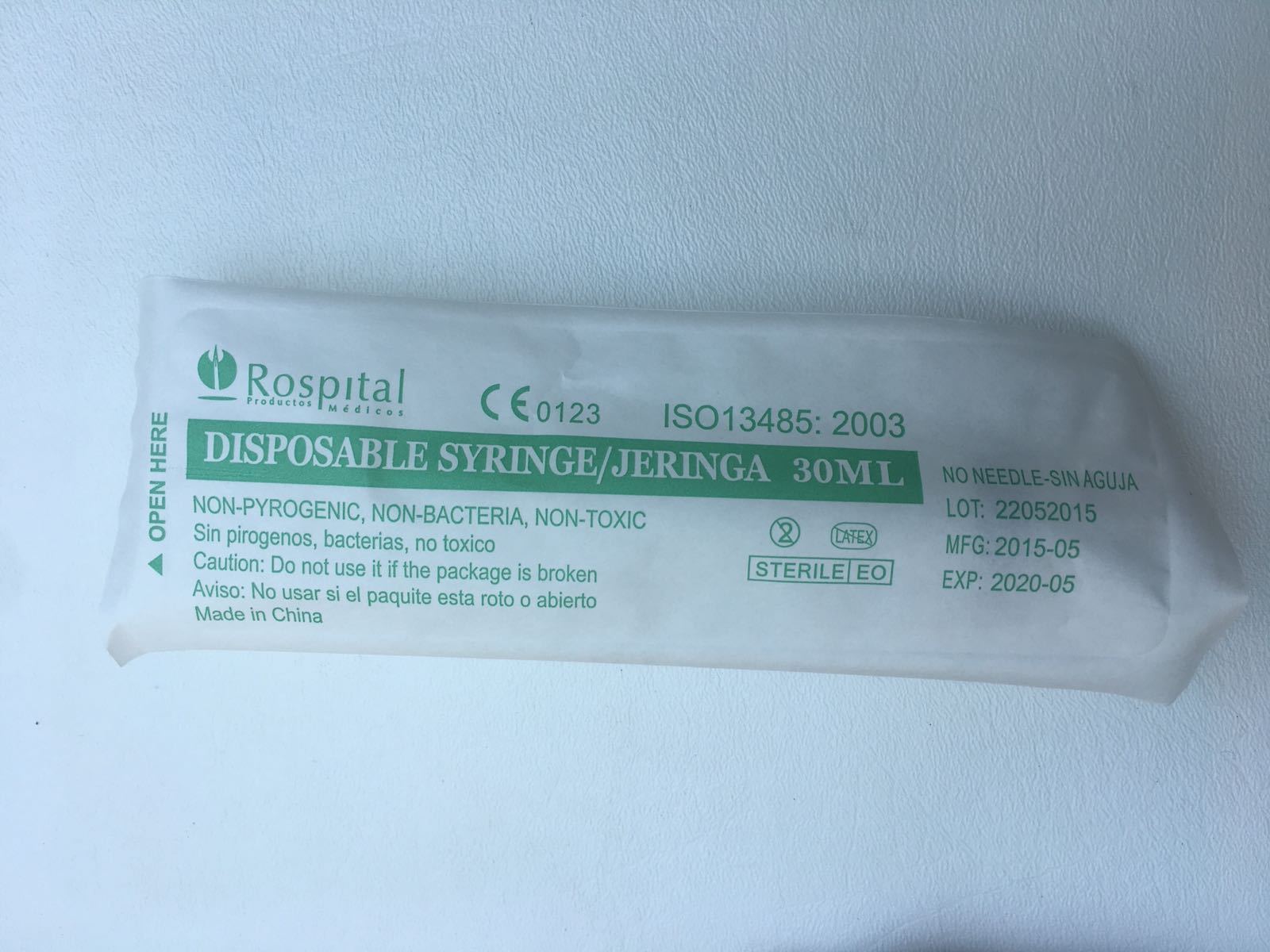 20 30cc Syringe Only with Luer Lock Tip Sterile Disposable Latex Free 30ml NEW