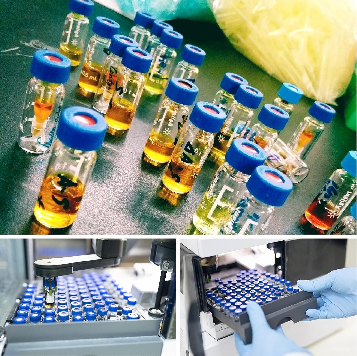 2ml Autosampler Vials 1000Pcs + 4ml/10ml Clear Glass Vials+Amber Dropper Bottles