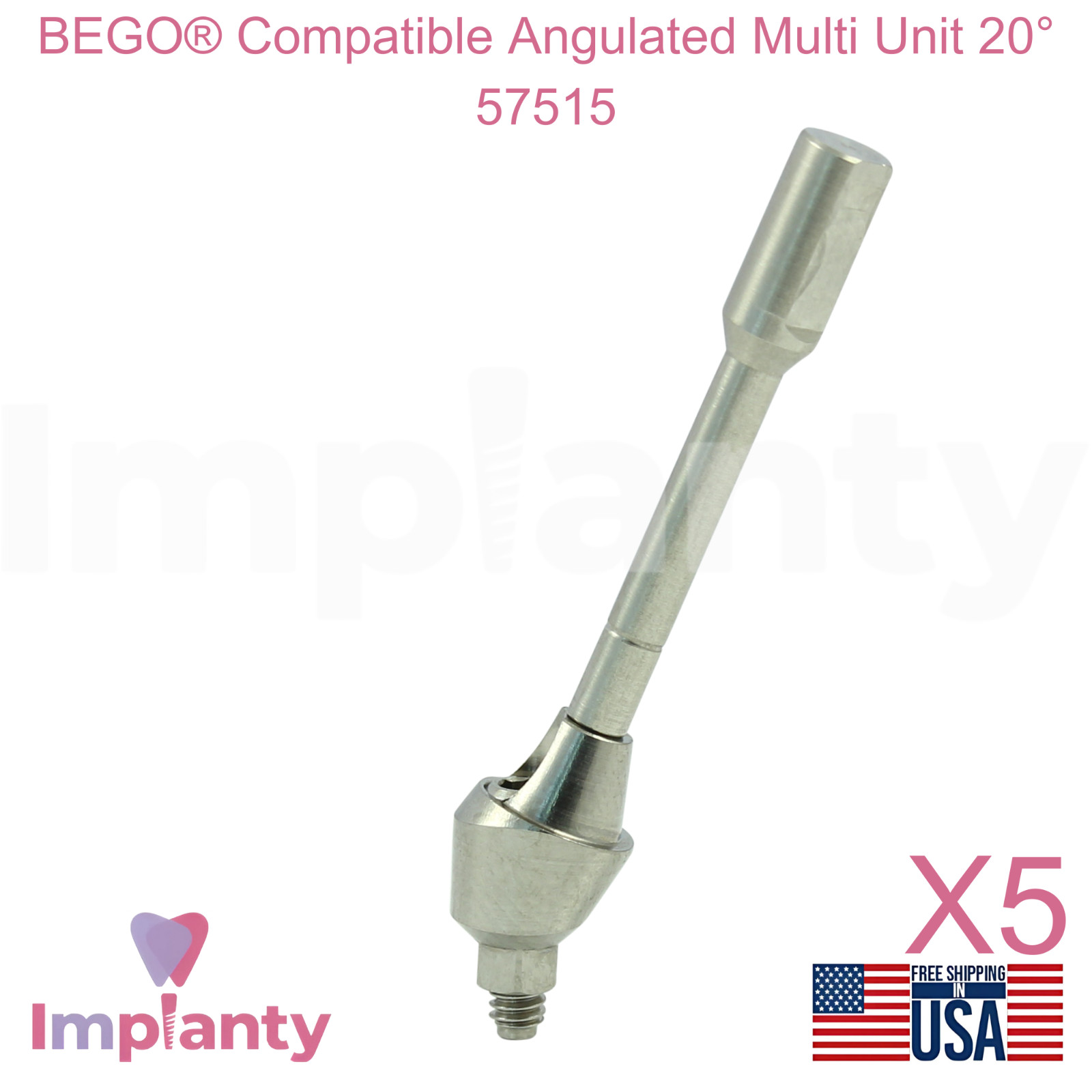 5x Bego® Compatible Angulated Multi Unit 20° 57515 Dental Prosthetic Ø4.1mm