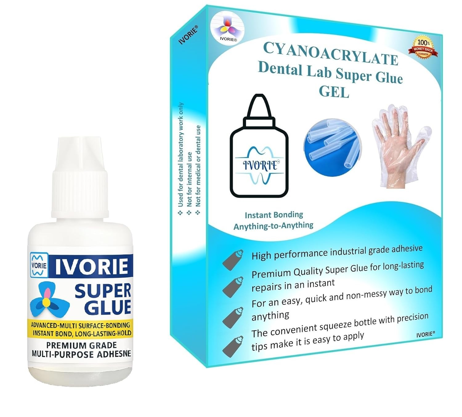 Strong Gel Super Glue for Dental Lab 1oz Adhesive Not for Medical Use