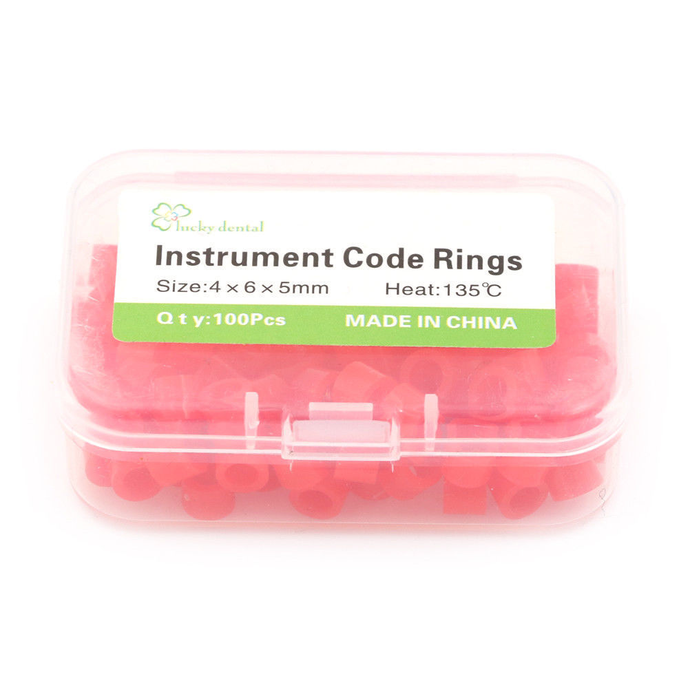 100 Pcs/Box Dental Instrument Hygienist Silicone Color Code Rings Circle Bands