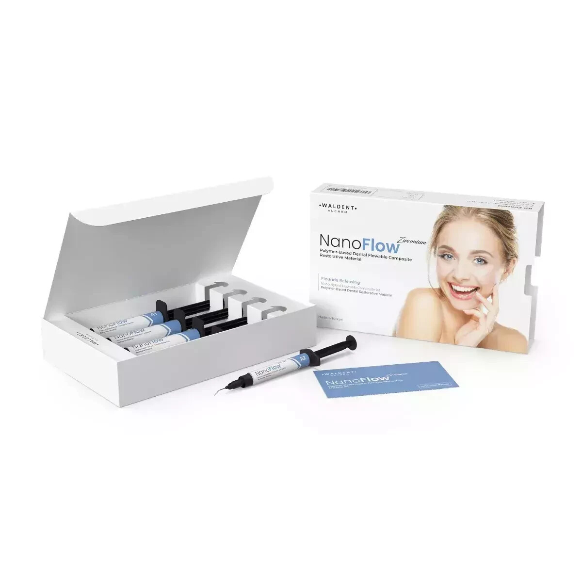 Waldent NanoFlow Zirconium Flowable Composite Kit Pack of 4 Tube (Free Ship)