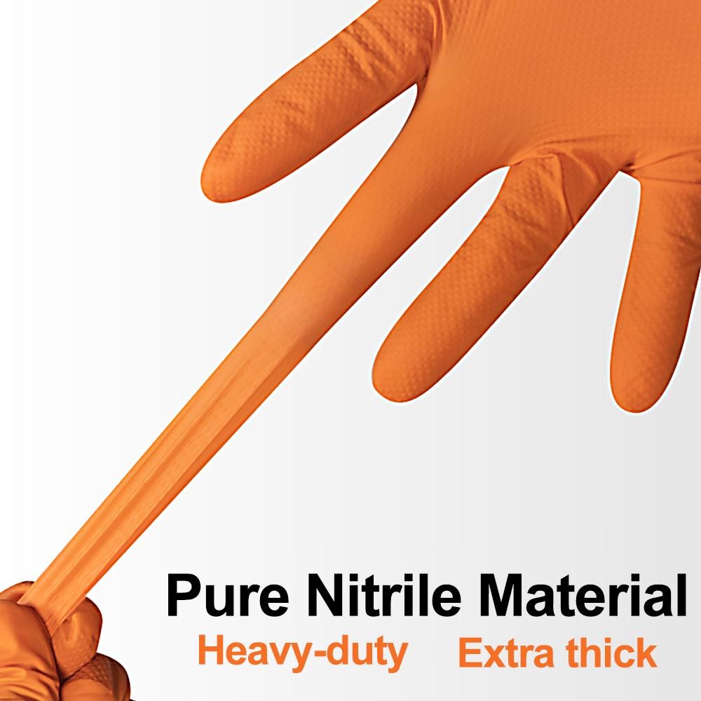 Extra Thick 8mil Nitrile Gloves – Textured, Heavy Duty, Anti-slip, Safe