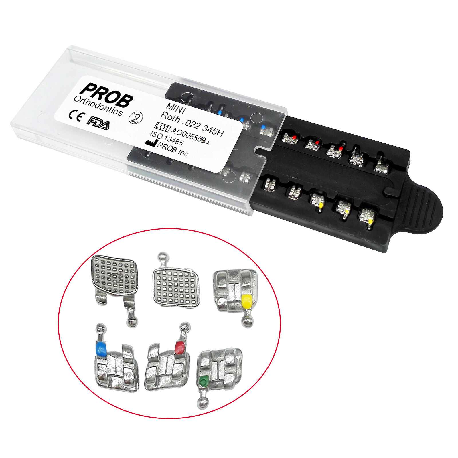 Dental Orthodontic Metal Brackets Brace MIM MBT/ROTH 022/018 345H Monoblock PROB