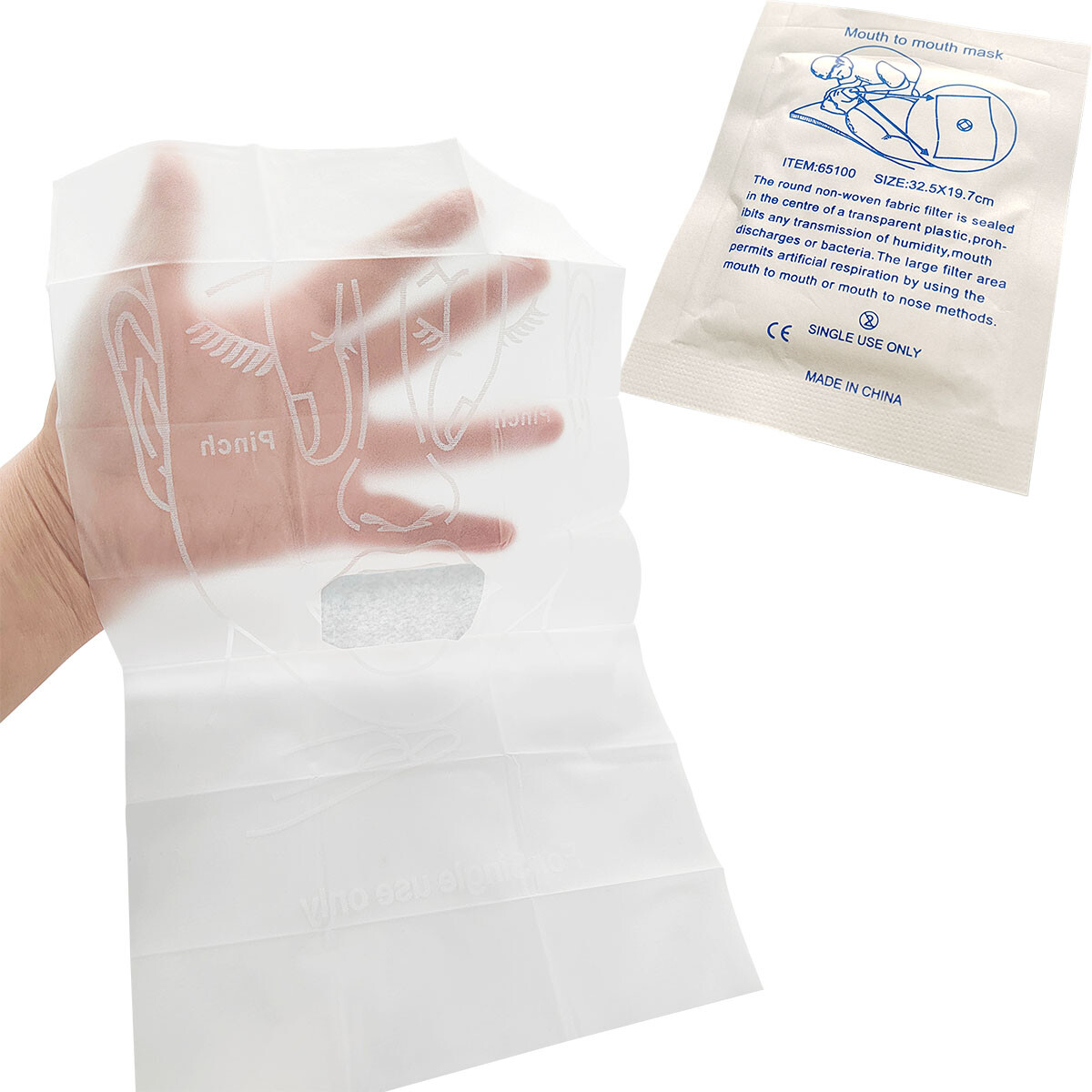 1000pcs CPR Resuscitation Face Shield with Filter First Aid Resus Mask