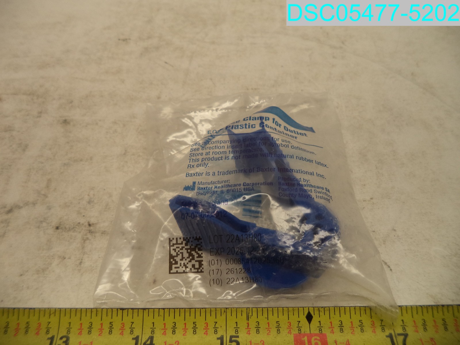 QTY=10: Baxter 5C4527 Short Nose Clamp for Outlet Port of Plastic Container