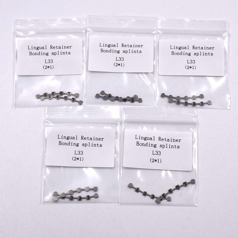 2 Pcs/Pack Dental Orthodontic Lingual Retainer Splits Wire Mesh Base Backing #33