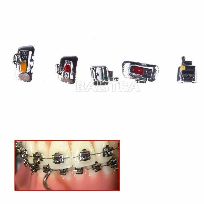 AZDENT Orthodontic Self-Ligating Brackets Braces Active Mini Roth.022 Hooks 345