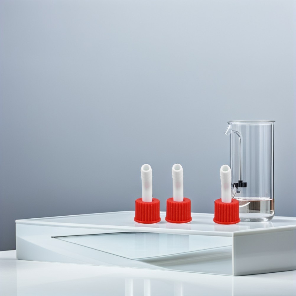 4Pcs Durable PP Threaded Bottle Caps with Bent Spout for Lab Sample Dispensing