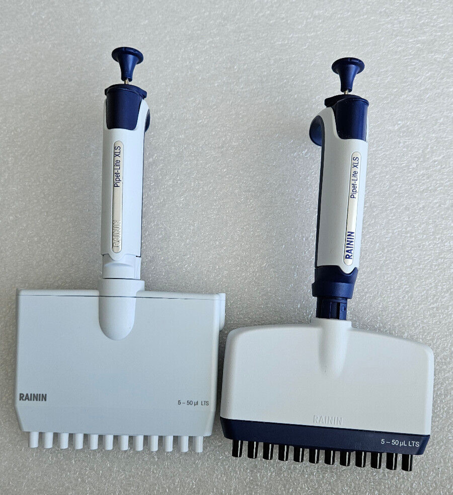 Rainin Pipet-lite XLS L50 5-50 uL LTS 12-Ch Multichannel: Calibrated & New Seal