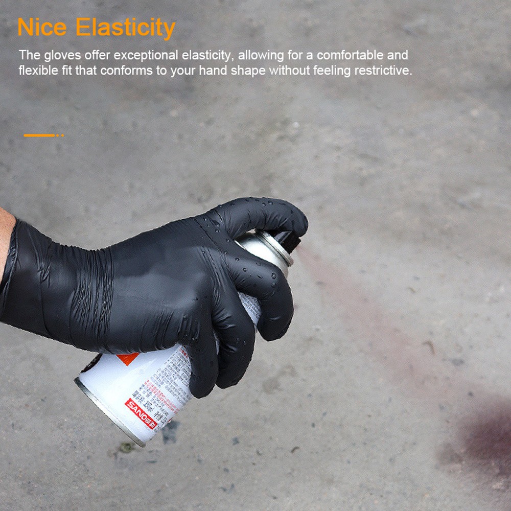 100pcs Disposable Nitrile Latex Free Powder Free Oil Proof Wear Resistant