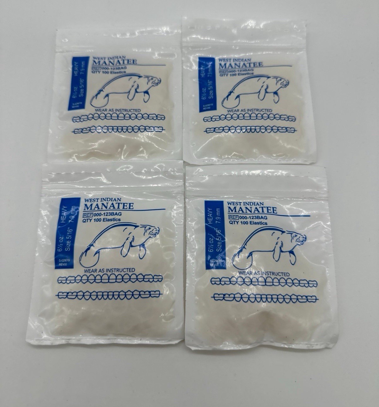 4 Manatee American Orthodontics Bags Elastics Dental Rubber Bands Braces