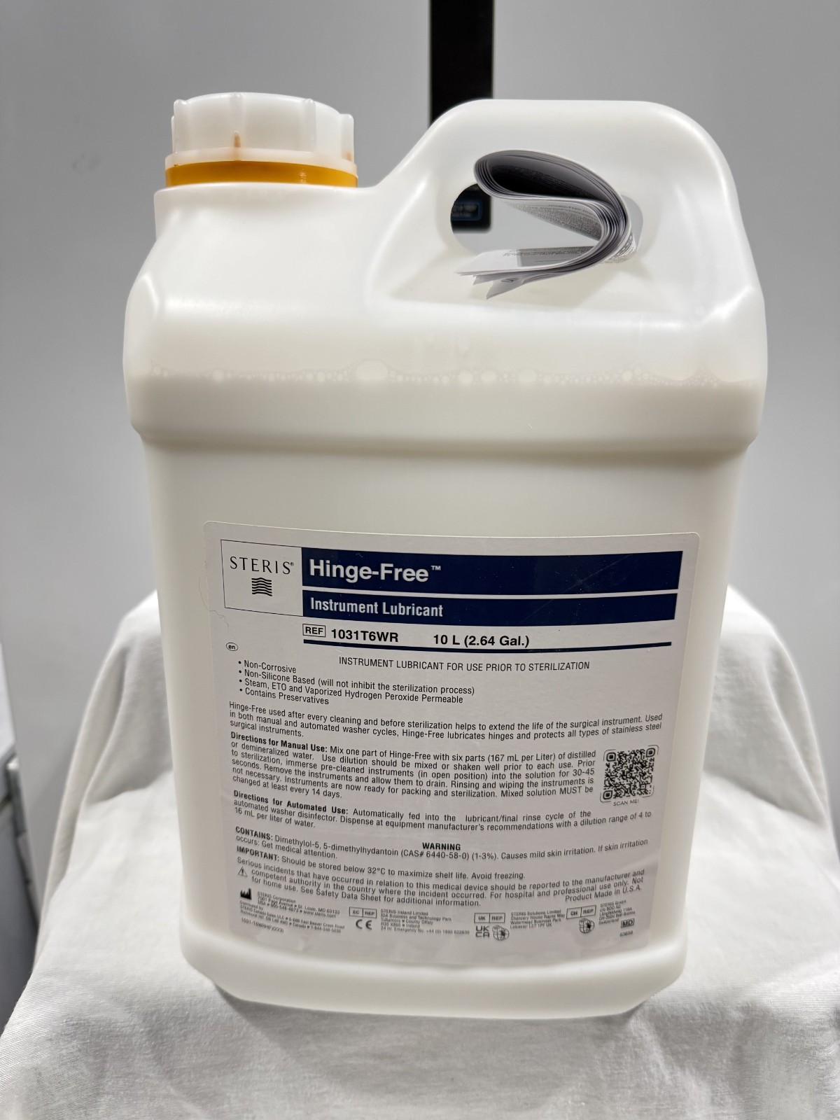 STERIS Hinge-Free Instrument Lubricant 10L 2.64 Gal Surgical Milk 1031T6WR New