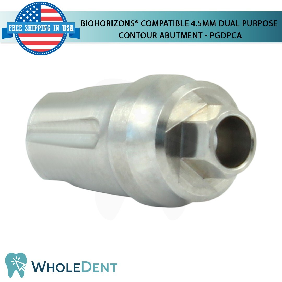 10 BioHorizons® Compatible 4.5mm Dual Purpose Contour Abutment Titanium Dental