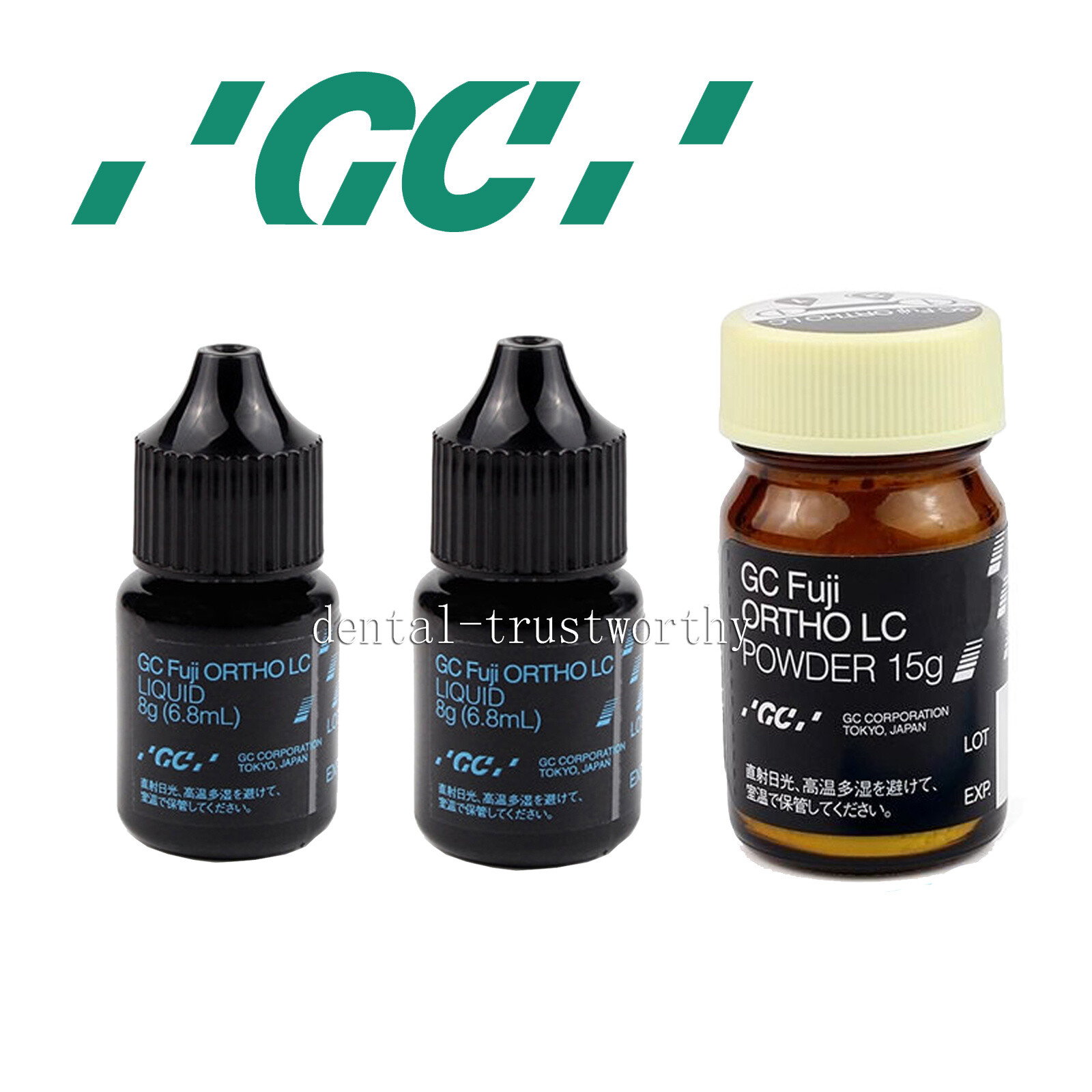 GC Fuji ORTHO LC light-cure Glass Ionomer Cement liquid 8g Power 15g CE